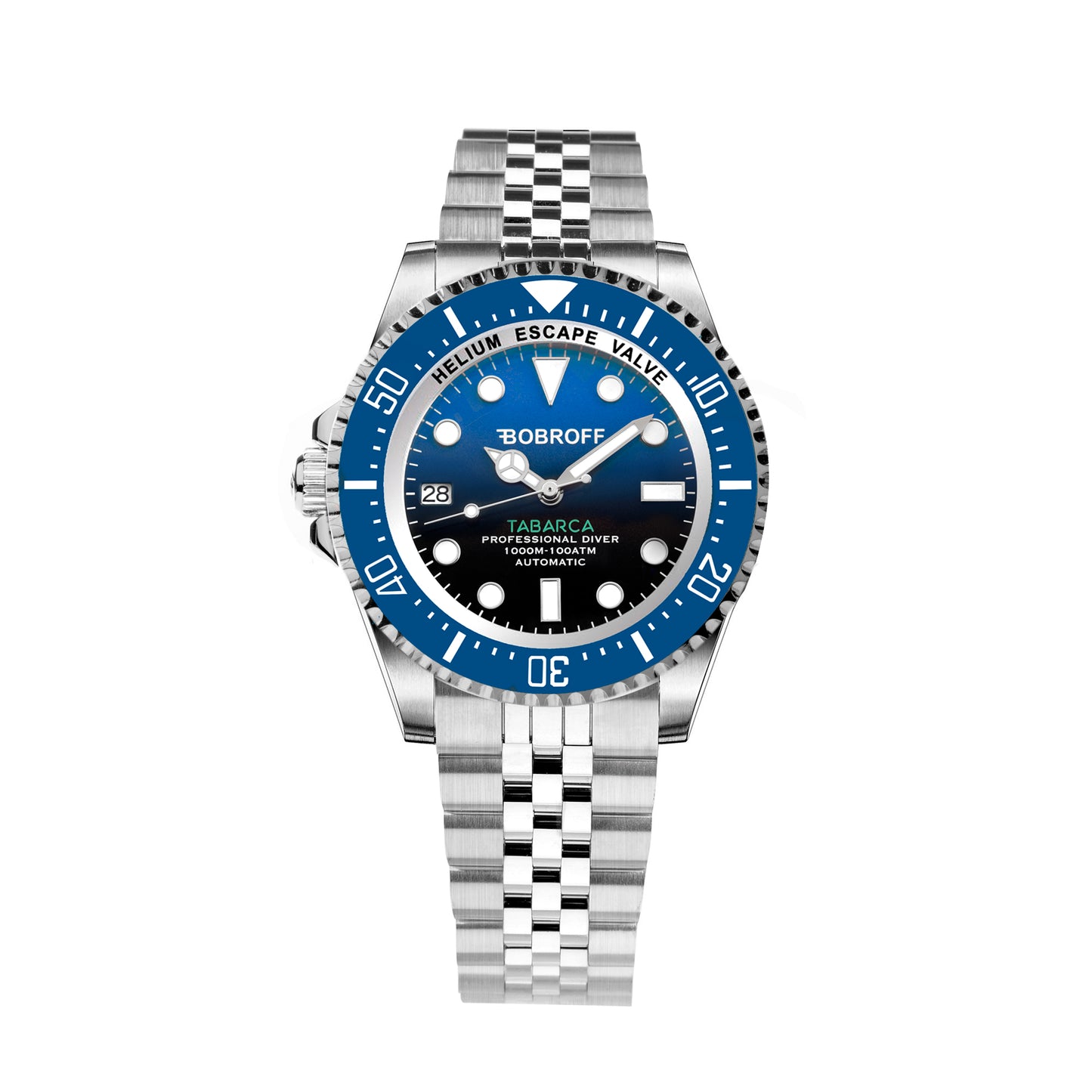 Bobroff BF0003iba-BFSTJ watch for man with a blue dial and stainless steel strap.