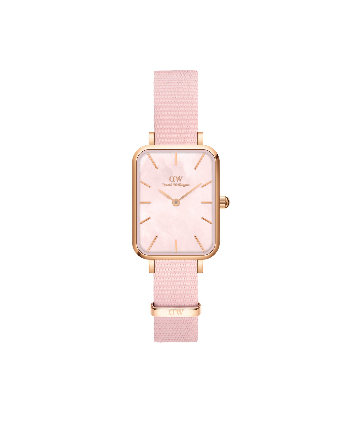Daniel Wellington DW00100509 watch for women with a pink dial and nylon strap.
