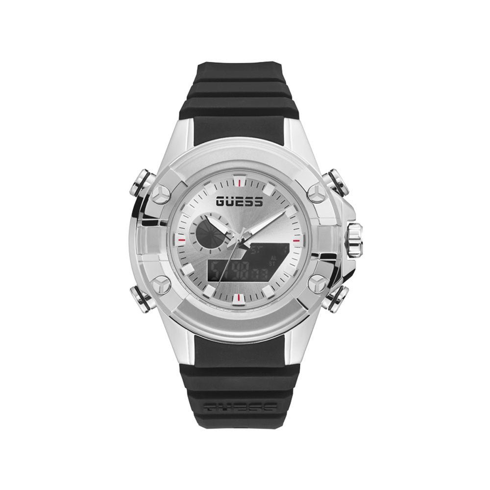 Guess GW0341G1 watch for man with a grey dial and silicone strap.
