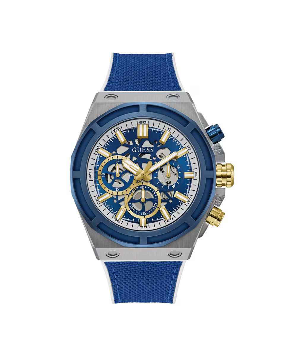 Guess GW0713G1 watch for man with a blue dial and silicone strap.