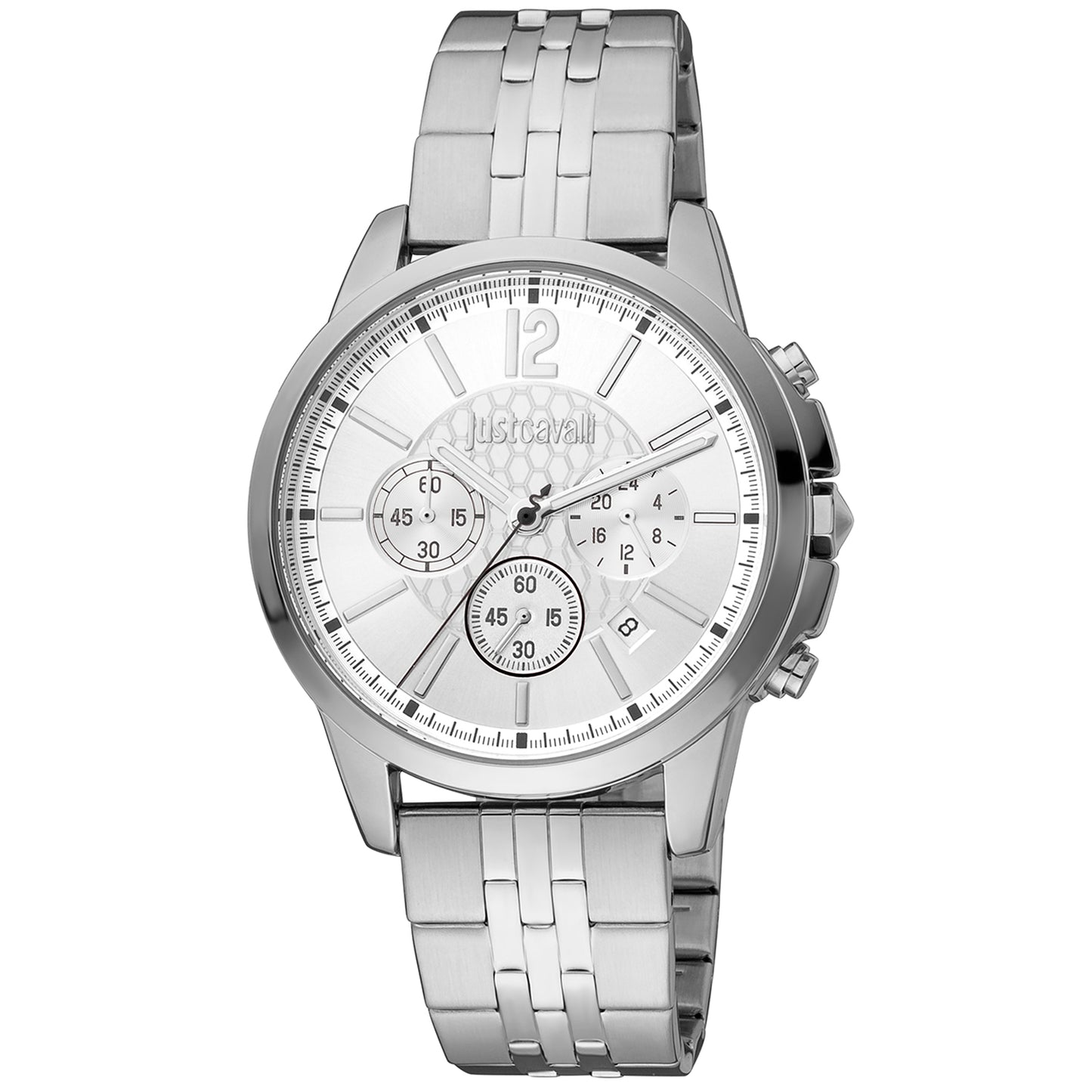 Just Cavalli JC1G175M0255 watch for man with a grey dial and stainless steel strap.