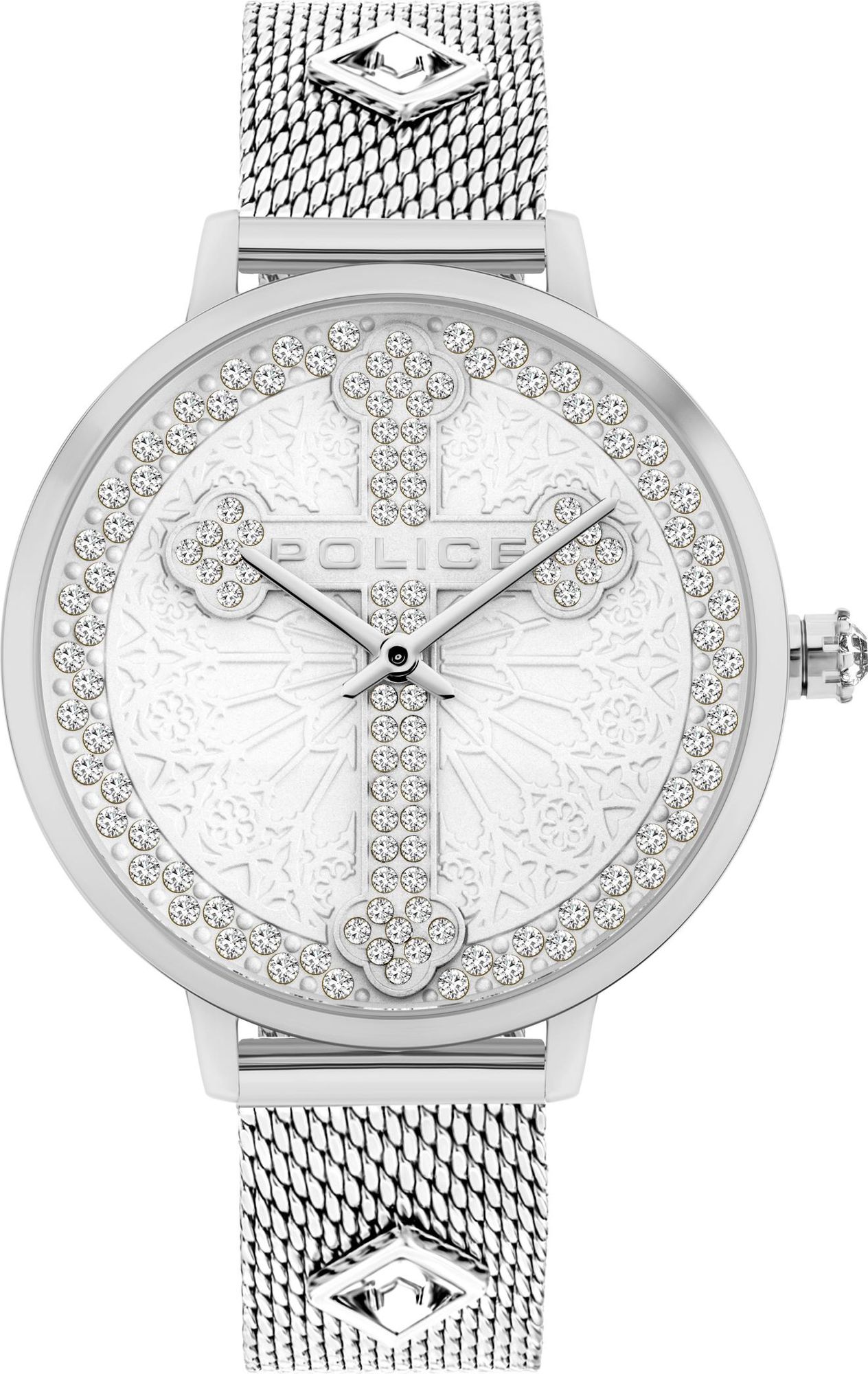 Police PL16031MS.04MMA watch for women with a grey dial and stainless steel strap.