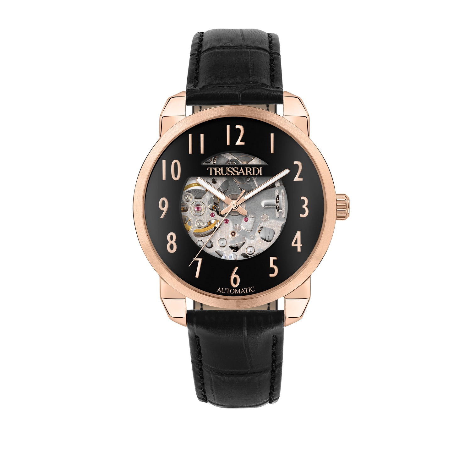 Trussardi R2421154001 watch for man with a black dial and leather strap.