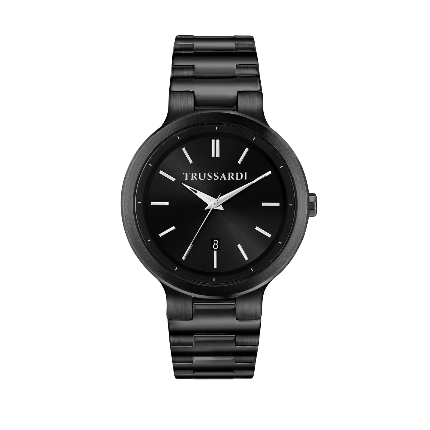 Trussardi R2453164001 watch for man with a black dial and metal strap.