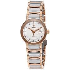 Rado R30954123 watch for woman with a white dial and stainless steel strap.