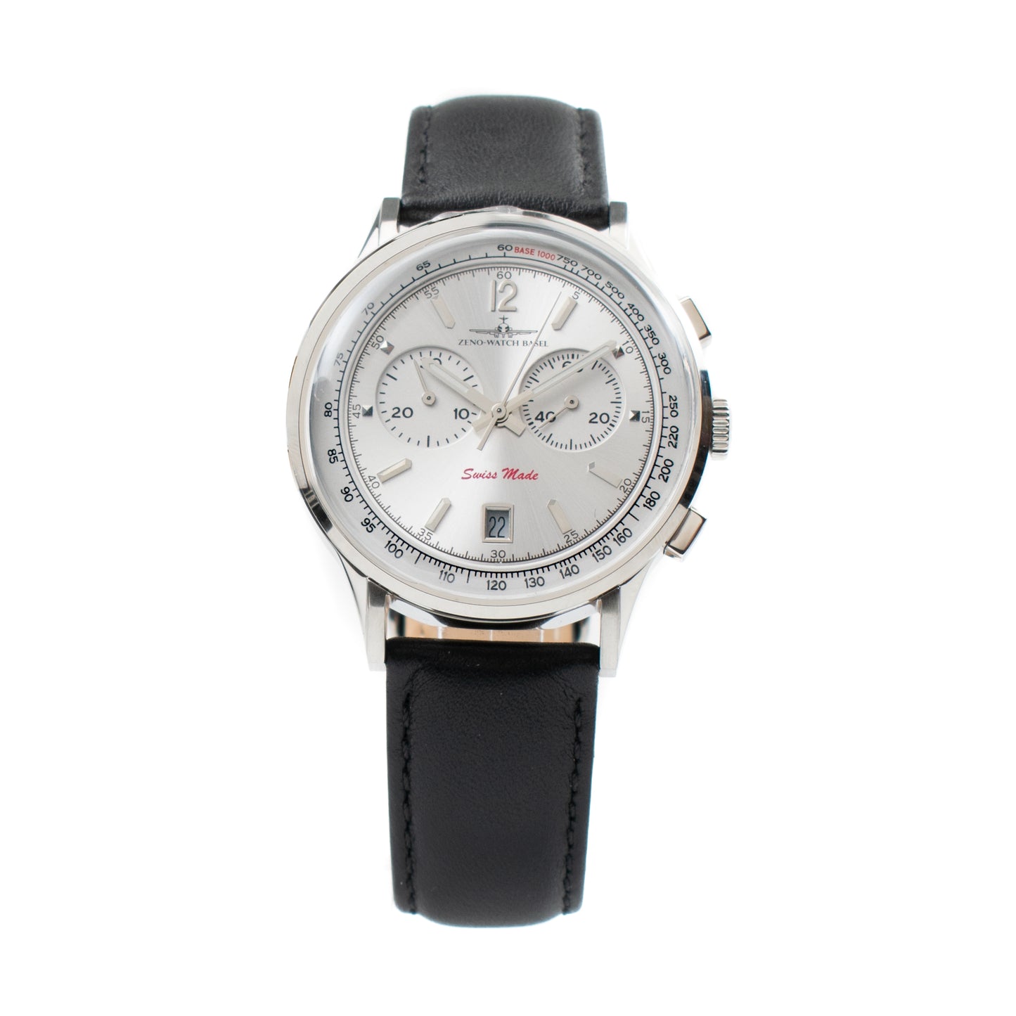 Zeno ZE5181-1 watch for man with a grey dial and leather strap.
