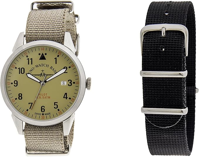 Zeno ZE5231-4 watch for man with a green dial and fabric strap.