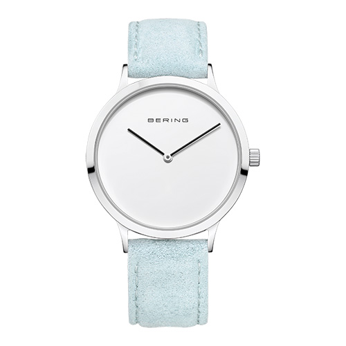 Bering 14937-804 watch for women with a grey dial and leather strap.