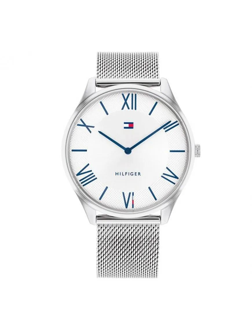 Tommy Hilfiger 1710512 watch for man with a silver dial and stainless steel strap.