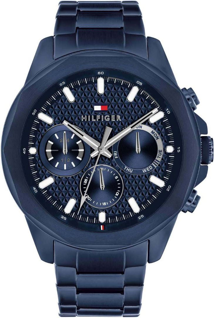 Tommy Hilfiger 1710652 watch for man with a blue dial and stainless steel strap.