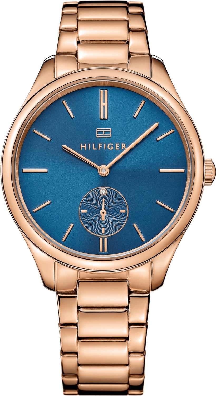 Tommy Hilfiger 1781579 watch for women with a blue dial and stainless steel strap.