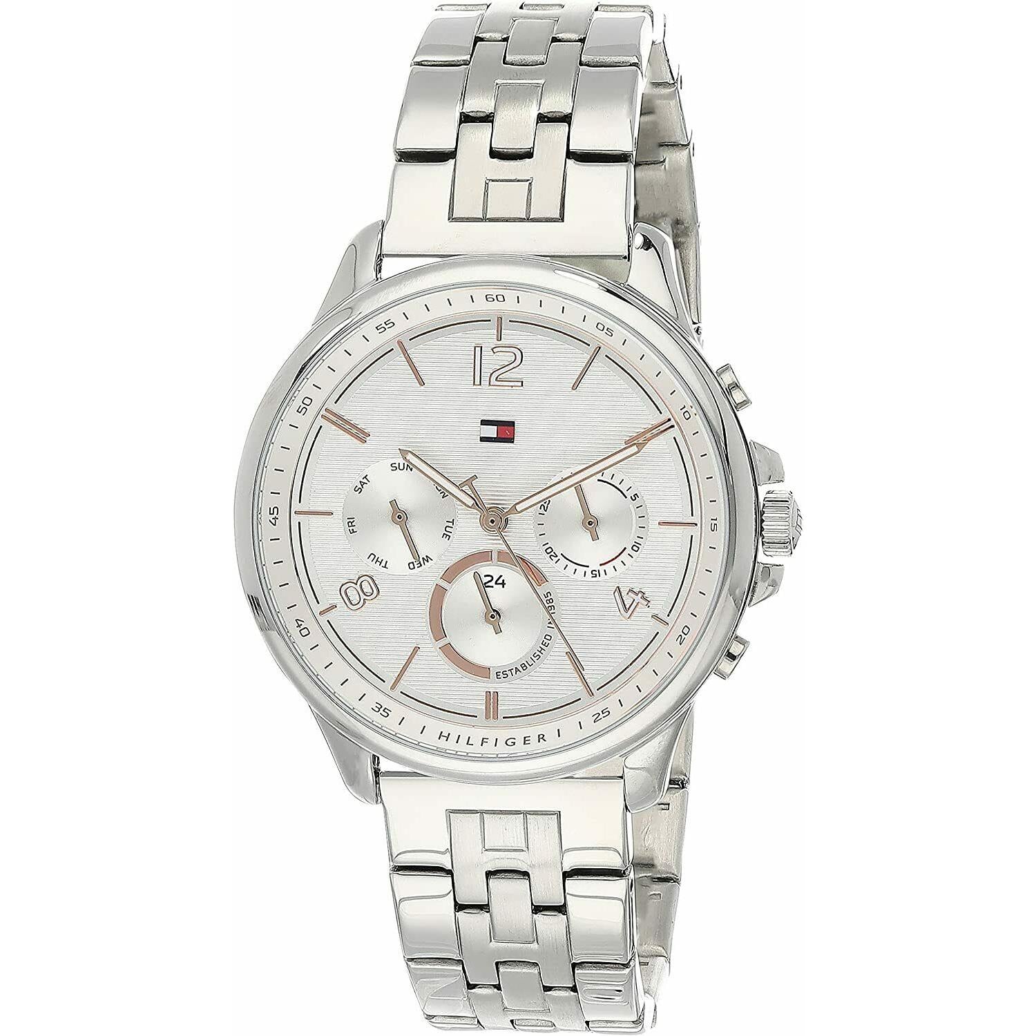 Tommy Hilfiger 1782222 watch for women with a grey dial and stainless steel strap.