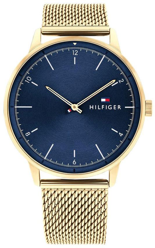 Tommy Hilfiger 1791877 watch for man with a blue dial and stainless steel strap.