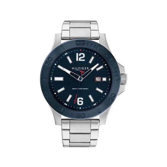 Tommy Hilfiger 1791994 watch for man with a navy blue dial and stainless steel strap.