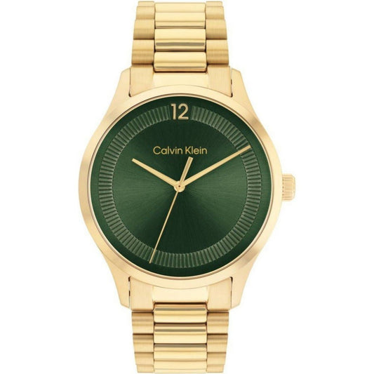 Calvin Klein 25200229 watch for man with a green dial and stainless steel strap.