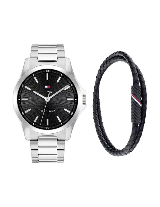 Tommy Hilfiger 2770191 watch for man with a black dial and stainless steel strap.