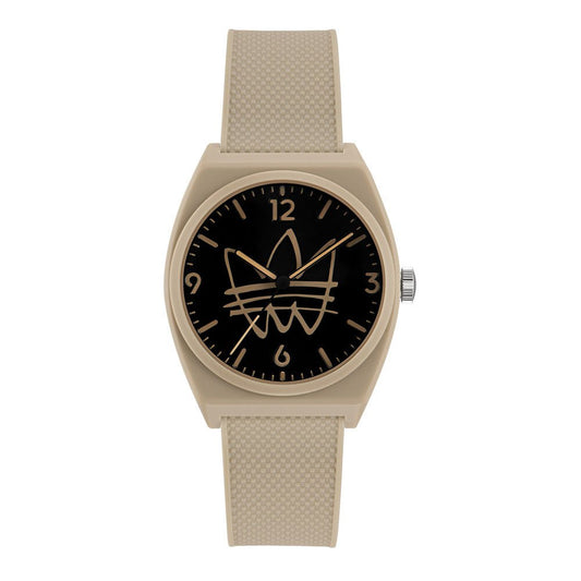 Adidas AOST22565 watch for women with a black dial and silicone strap.
