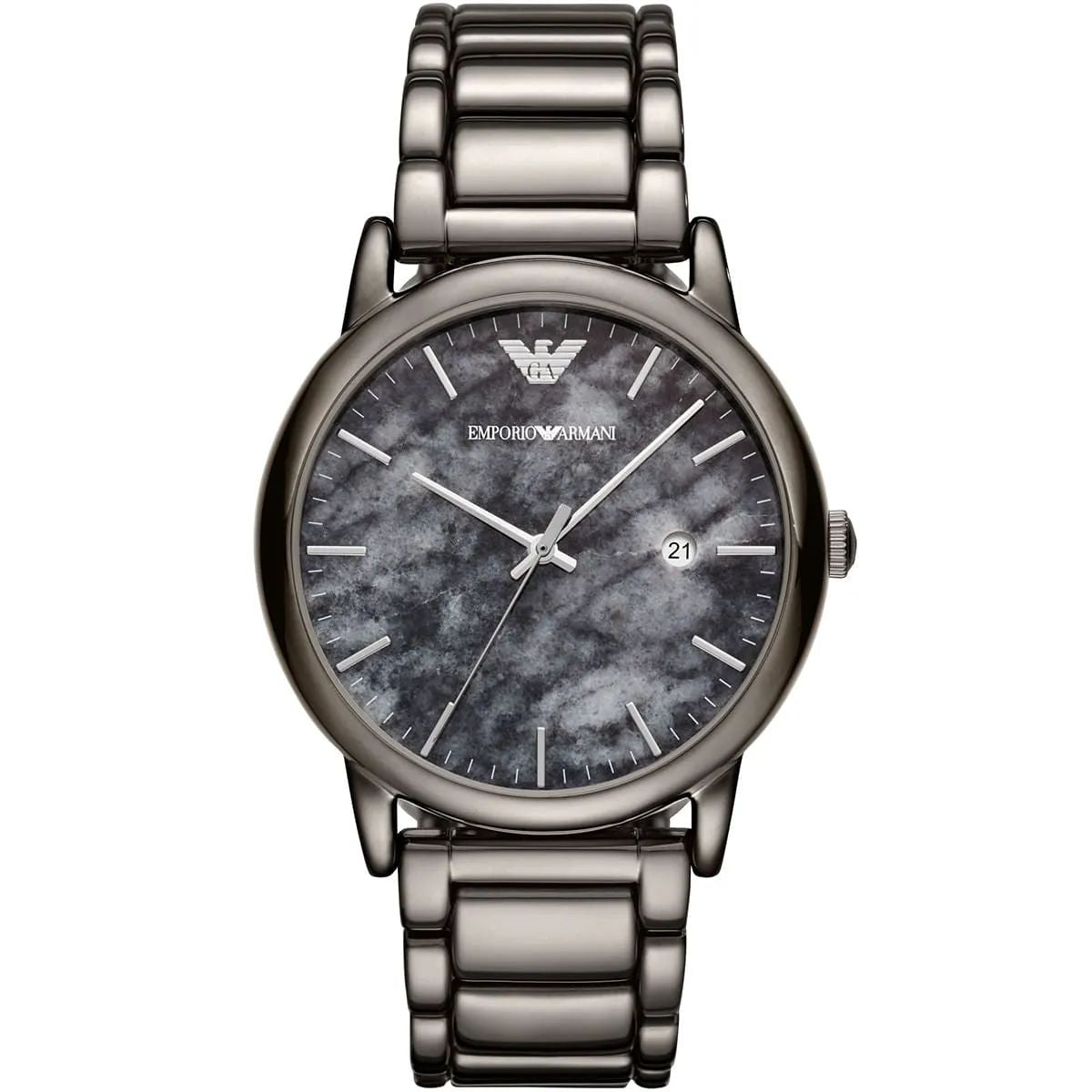 Armani AR11155 watch for man with a blue dial and stainless steel strap.