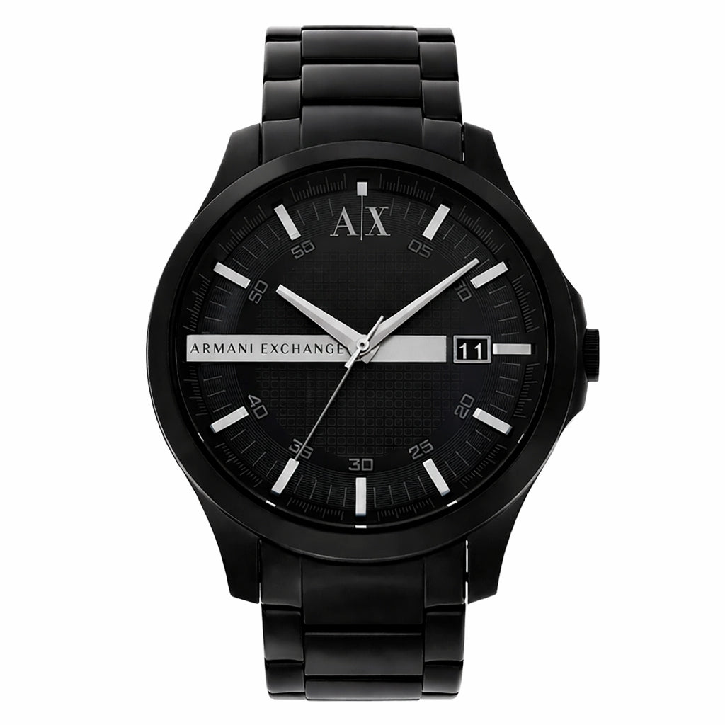 Armani Exchange AX2104 watch for man with a black dial and stainless steel strap.