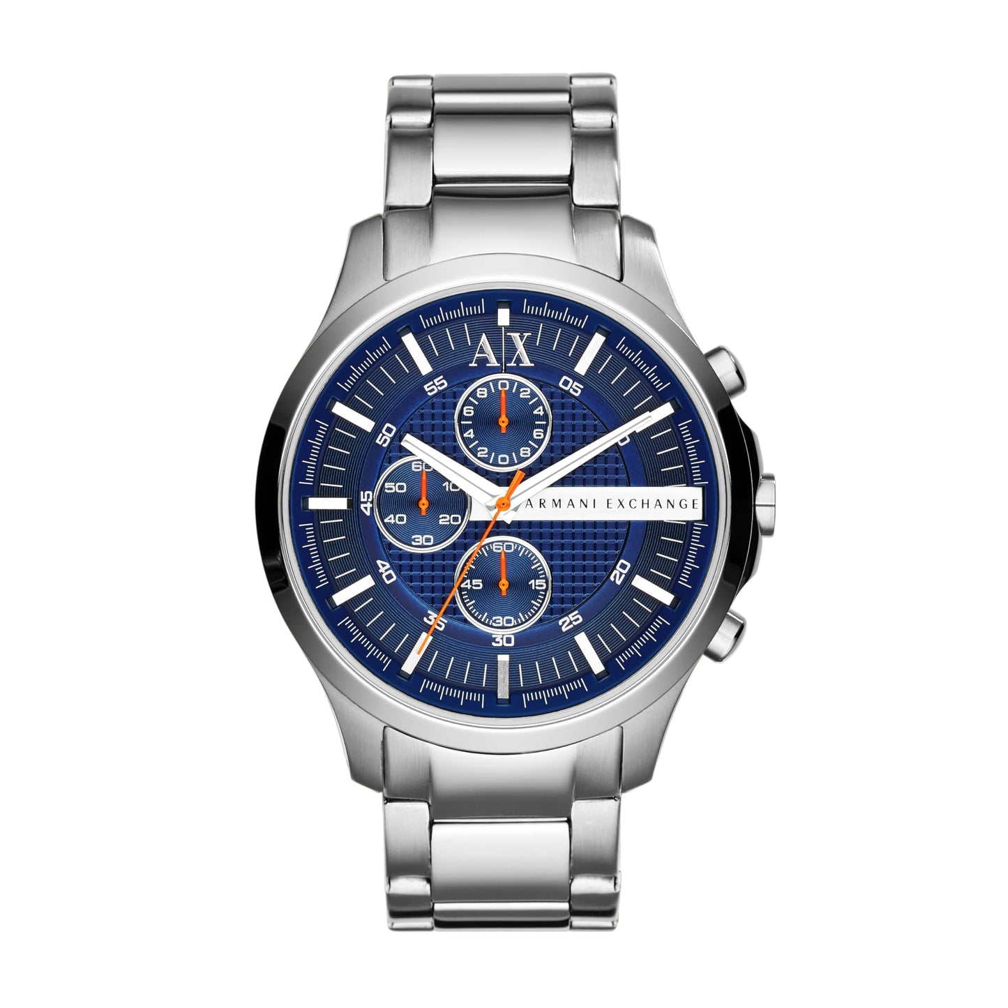 Armani Exchange AX2155 watch for man with a blue dial and stainless steel strap.