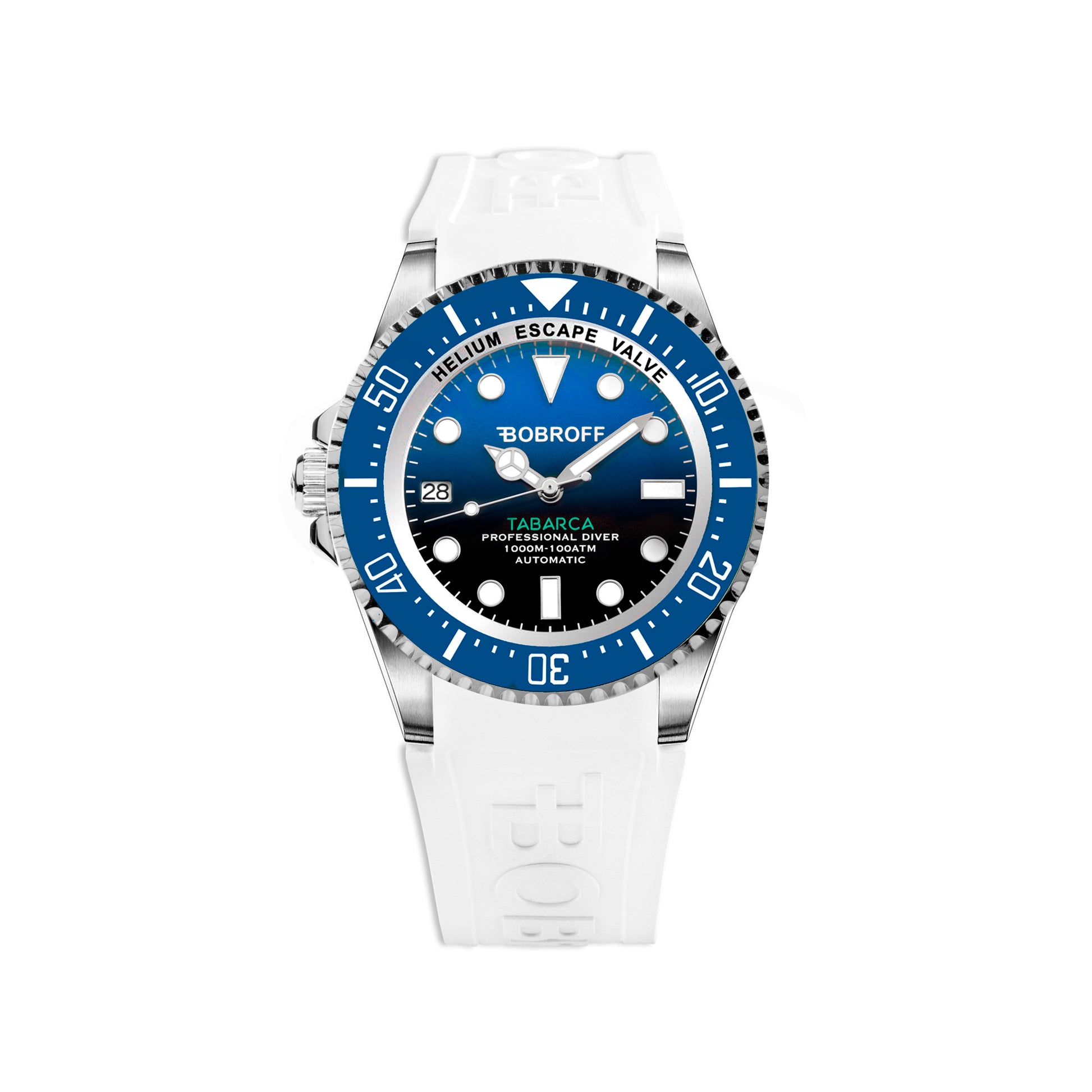 Bobroff BF0003iba-BFSTB watch for man with a blue dial and rubber strap.