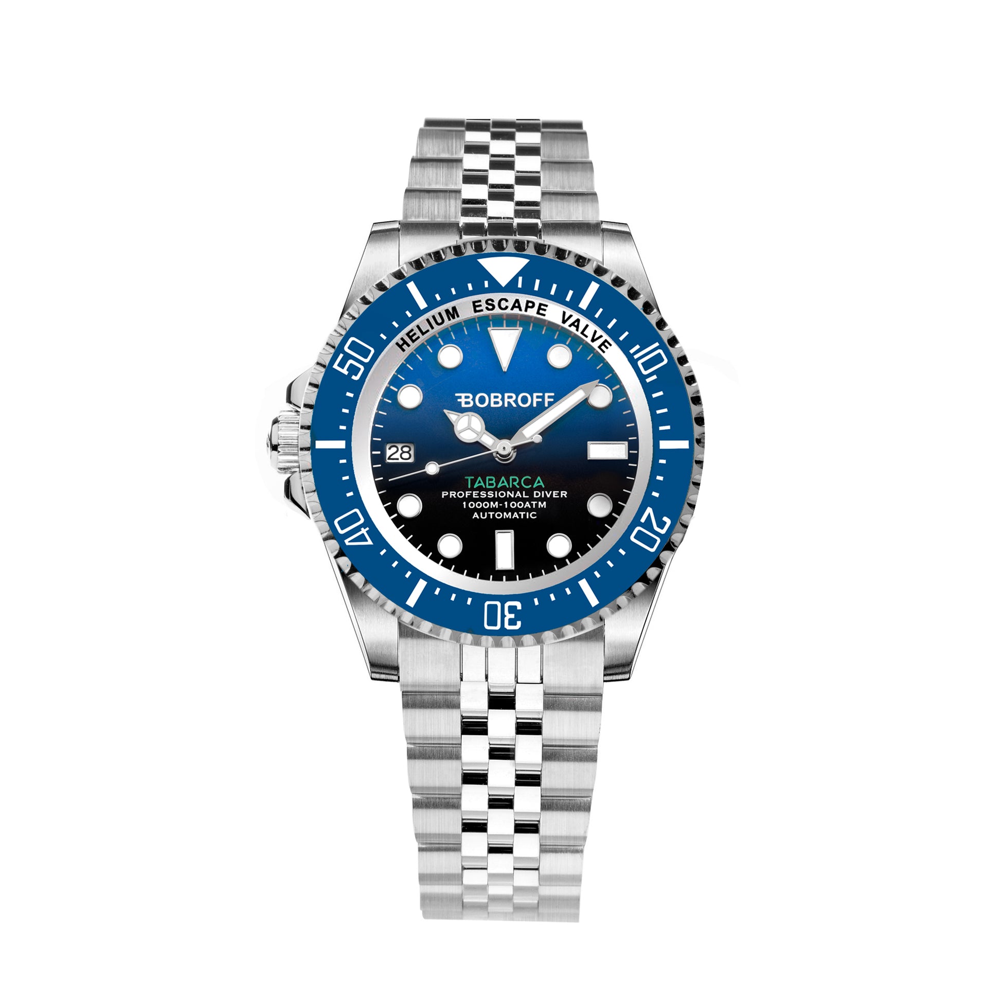 Bobroff BF0003iba-BFSTJ watch for man with a blue dial and stainless steel strap.