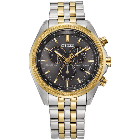 Citizen BL5564-55H watch for man with a black dial and stainless steel strap.