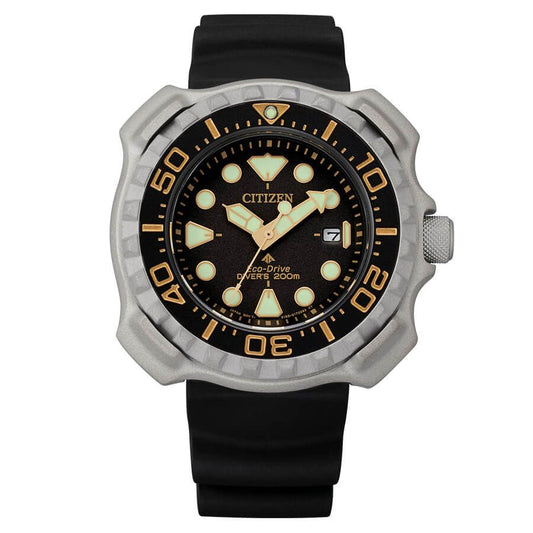 Citizen BN0220-16E watch for man with a black dial and rubber strap.