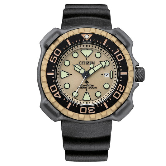 Citizen BN0226-10P watch for man with a brown dial and rubber strap.