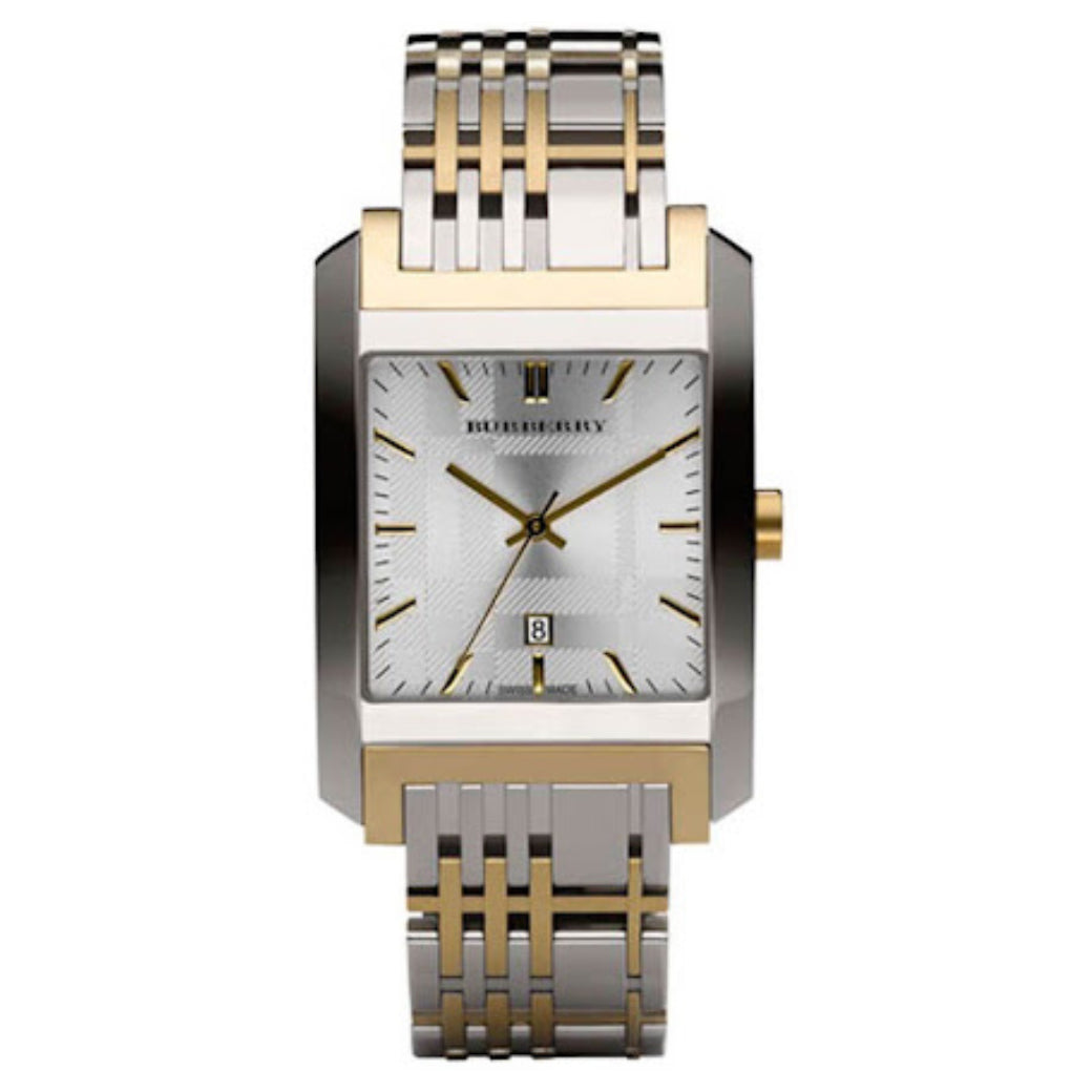 Burberry BU1569 watch for man with a white dial and stainless steel strap.