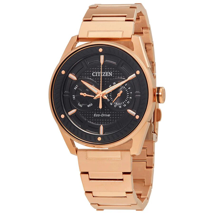 Citizen BU4023-54E watch for man with a black dial and stainless steel strap.