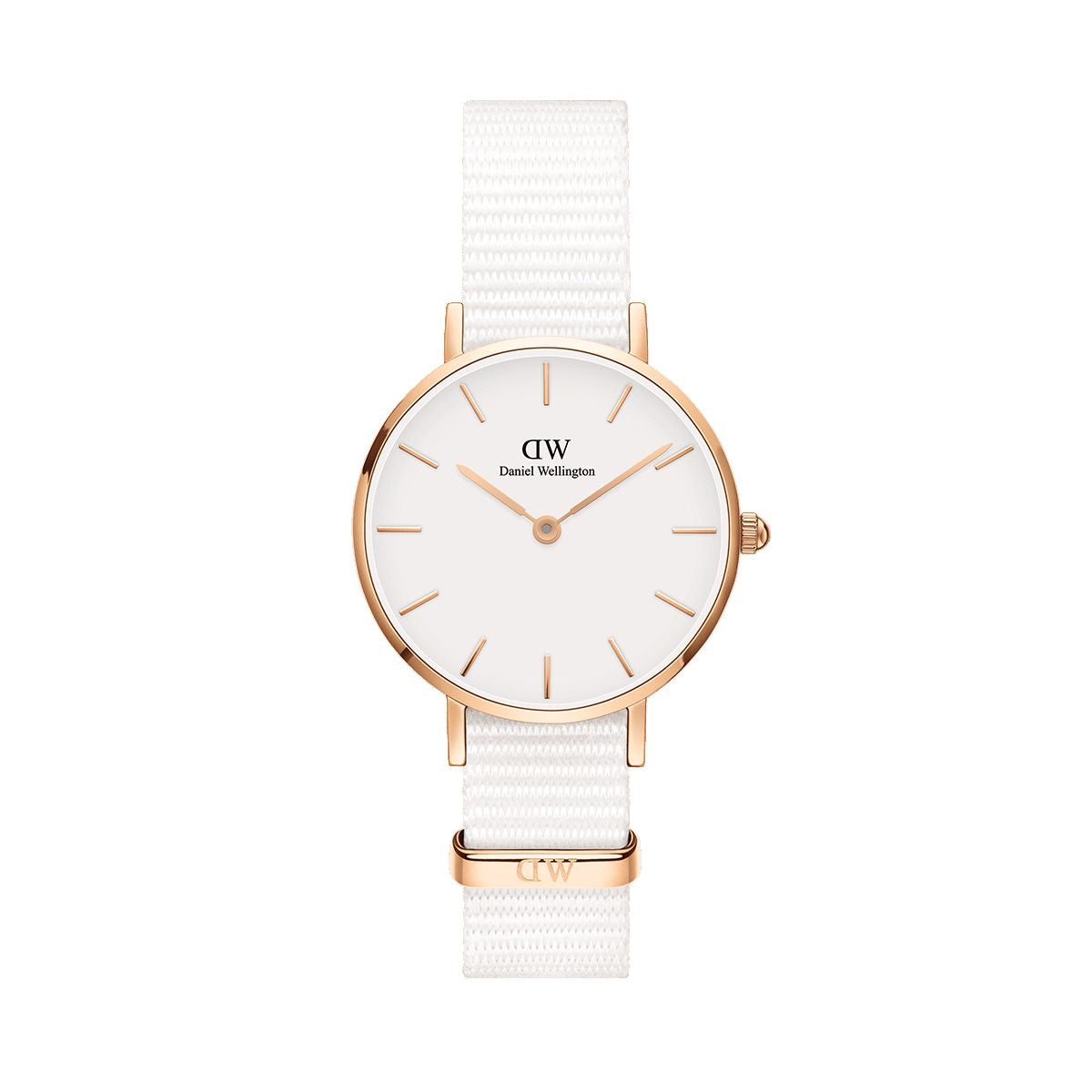 Daniel Wellington DW00100313 watch for women with a white dial and nylon strap.