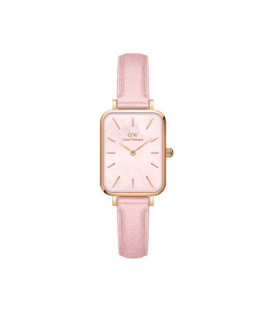 Daniel Wellington DW00100636 watch for women with a pink dial and fur strap.