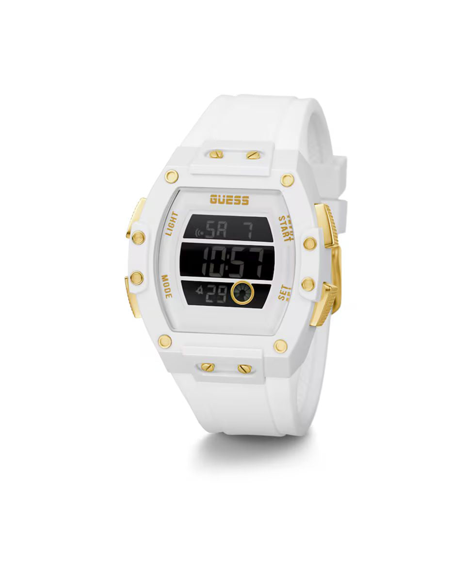 Guess GW0340G1 watch for man with a grey dial and silicone strap.