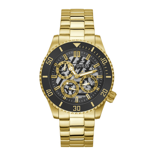 Guess GW0488G2 watch for man with a multicolored dial and steel strap.