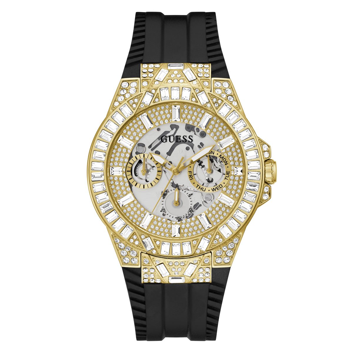 Guess GW0498G2 watch for man with a grey dial and silicone strap.