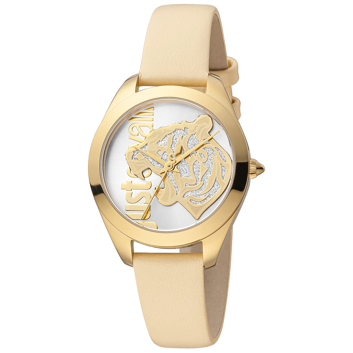 Just Cavalli JC1L210L0015 watch for women with a grey dial and leather strap.