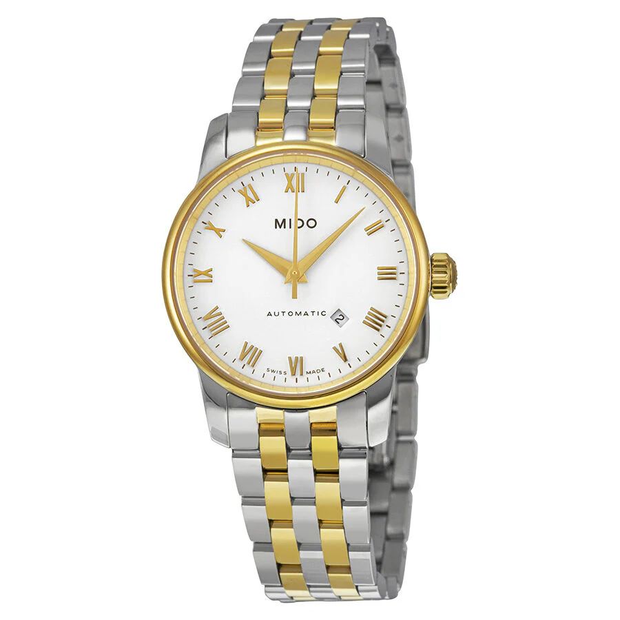 Mido M76009261 watch for woman with a white dial and stainless steel strap.