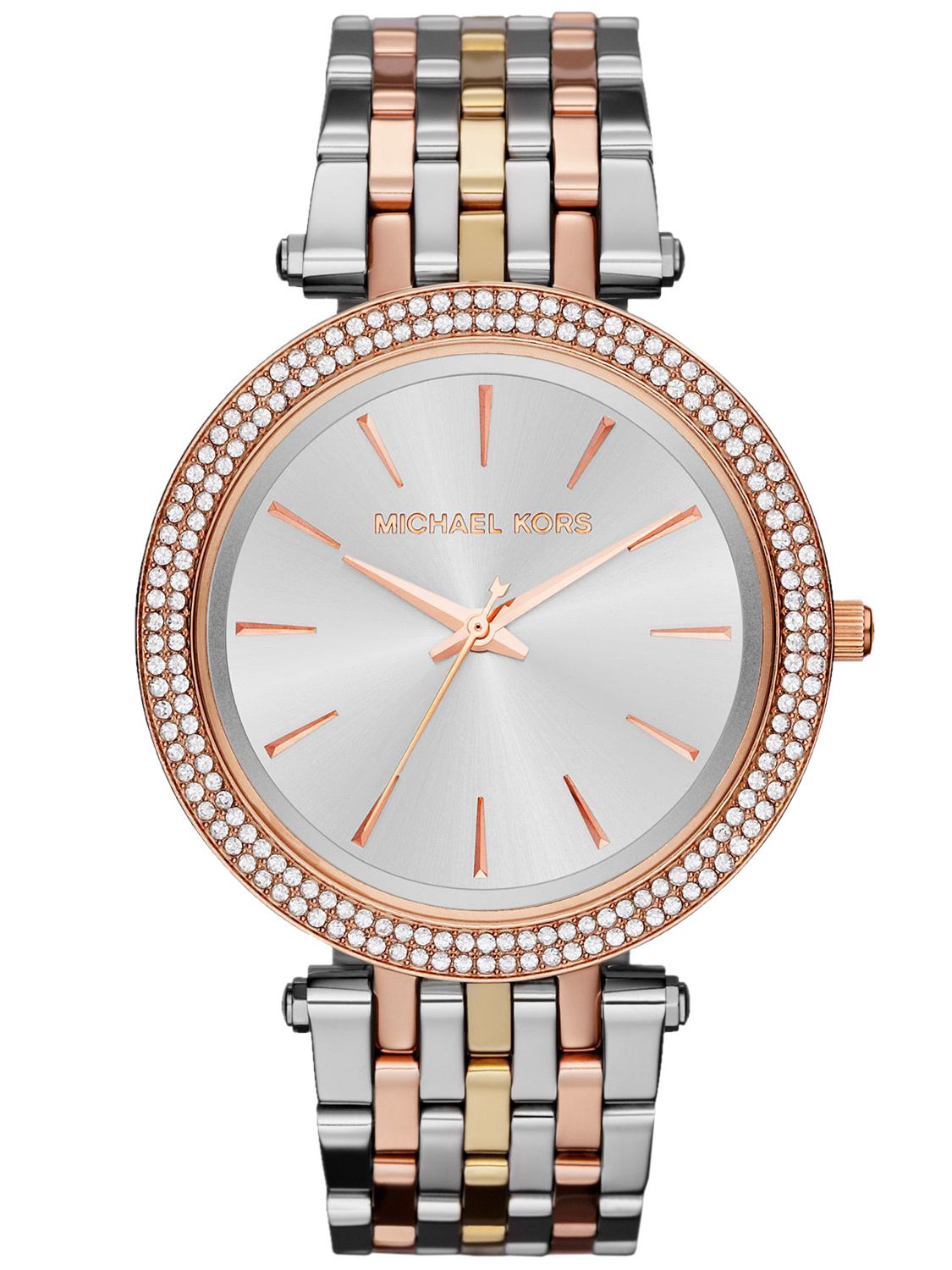 Michael Kors MK3203 watch for woman with a silver dial and steel strap.