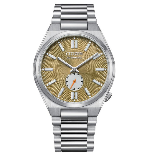 Citizen NK5010-51X watch for man with a brown dial and stainless steel strap.