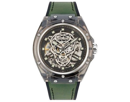 Police PEWGR1592404 watch for man with a grey dial and silicone strap.