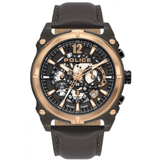 Police PL.16020JSUR-61 watch for man with a brown dial and leather strap.