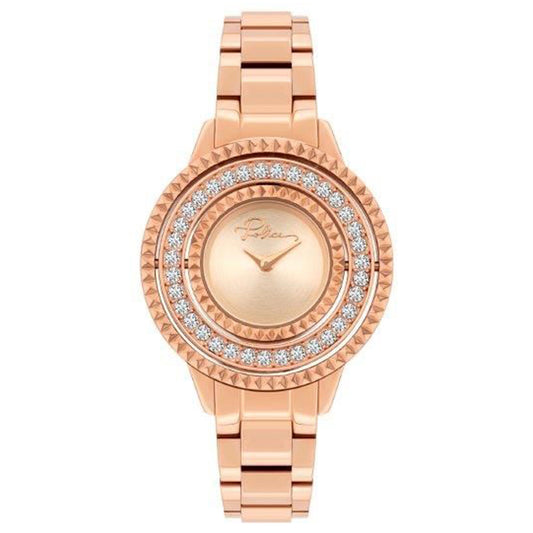 Police PL.16037BSR-32M watch for man with a pink dial and stainless steel strap.