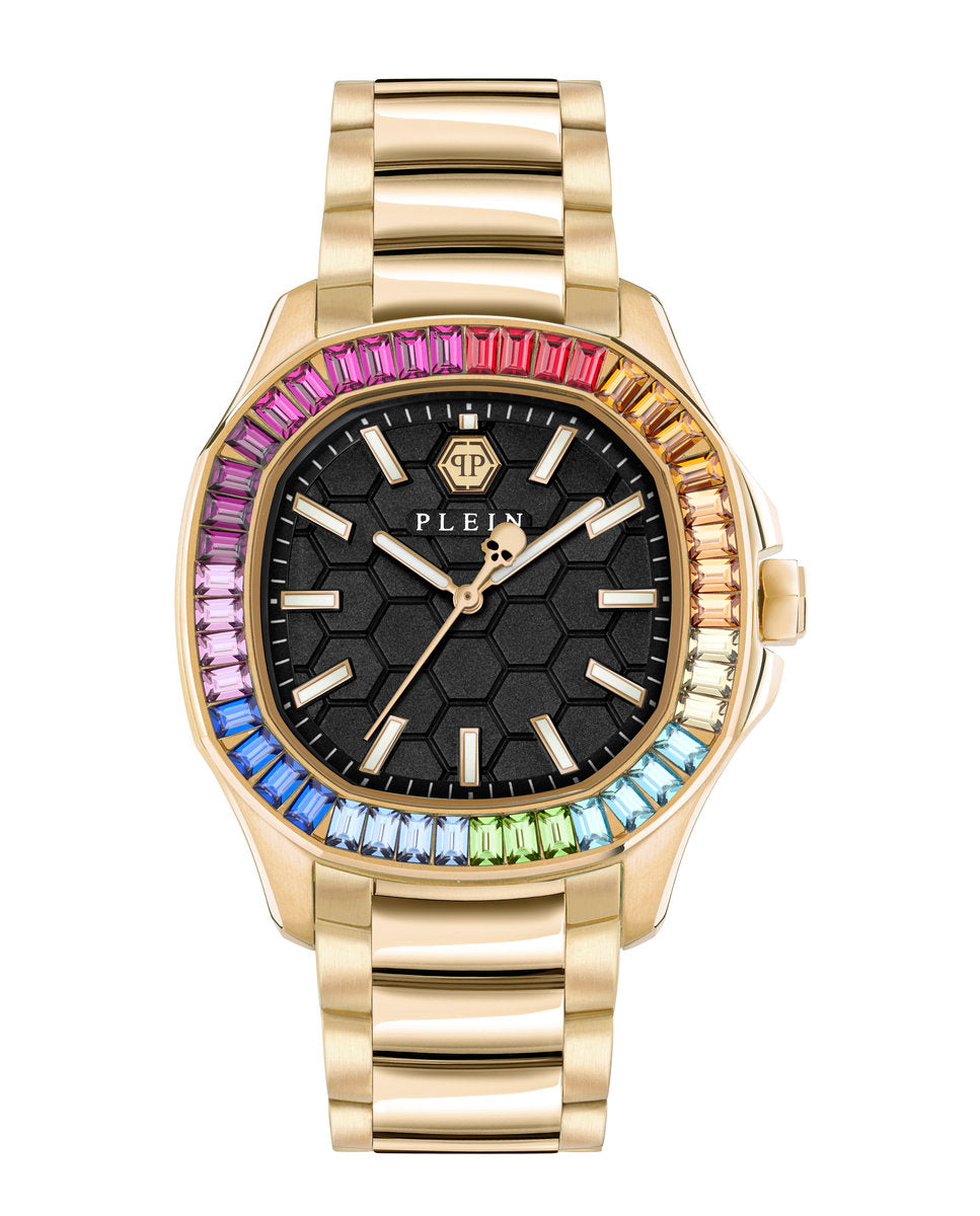 Philipp Plein PWTAA1224 watch for women with a black dial and stainless steel strap.