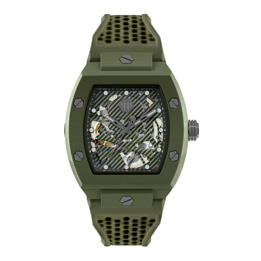 Philipp Plein PWVBA0223 watch for man with a green dial and silicone strap.