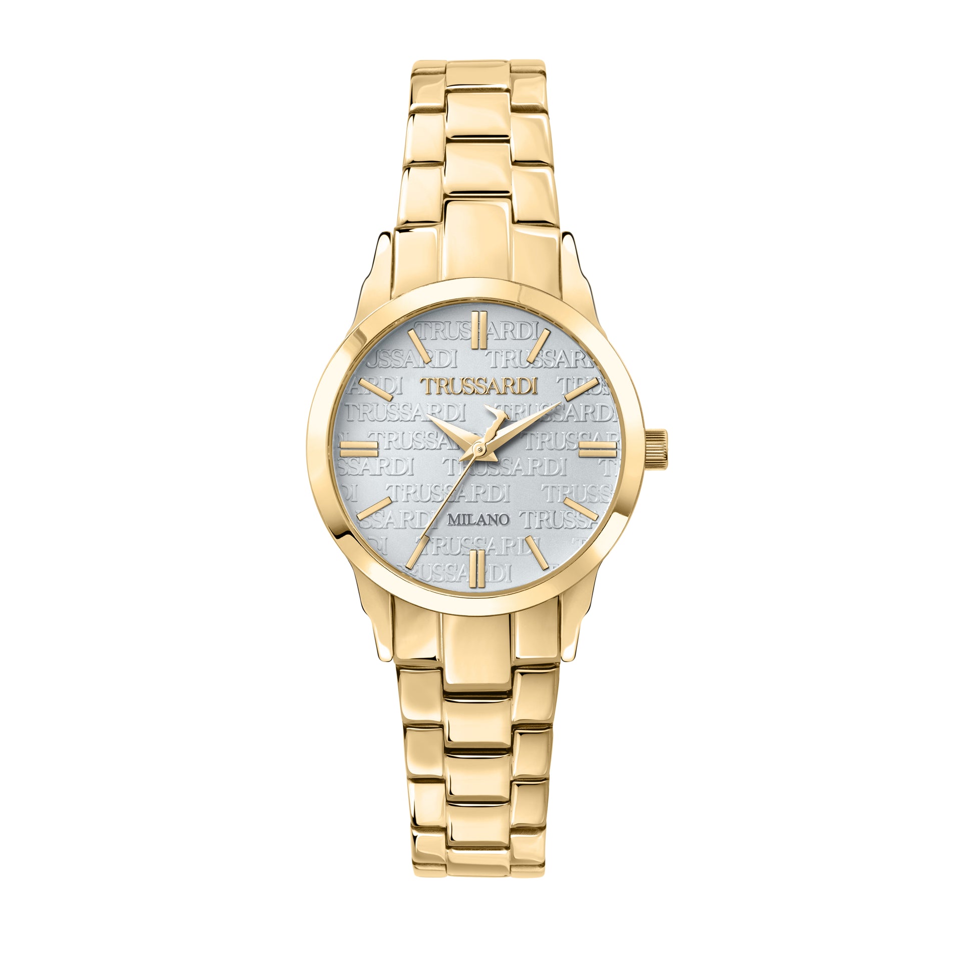 Trussardi R2453141507 watch for women with a blue dial and metal strap.