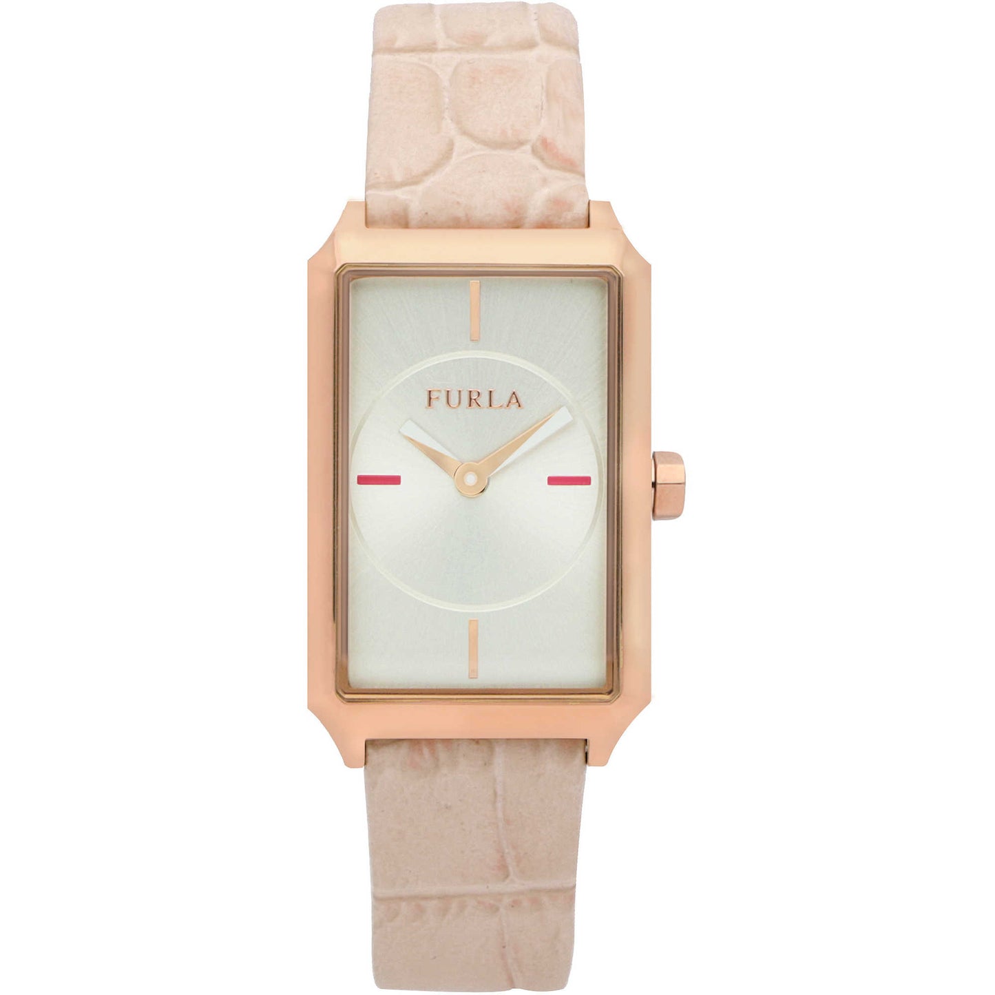 Furla R4251104501 watch for woman with a silver dial and leather strap.
