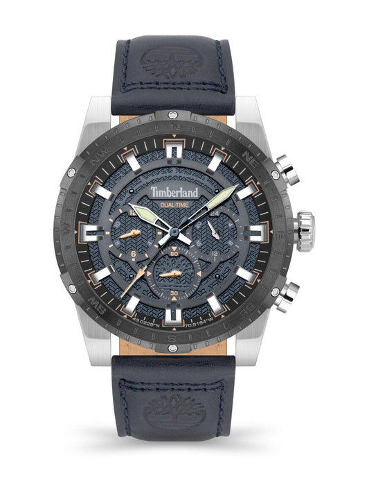 Timberland TDWGF2202002 watch for man with a blue dial and leather strap.