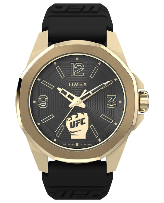 Timex TW2W73600 watch for man with a black dial and silicone strap.
