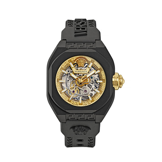 Versace VE7L00123 watch for man with a multicolored dial and silicone strap.